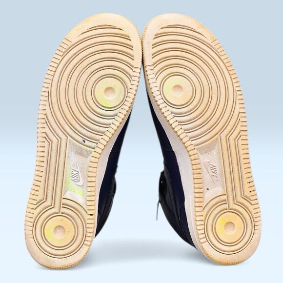 Nike Trainers Mens Size US 13 Air Force 1 Mid Obsidian Blue White Leather Shoes - Picture 6 of 9